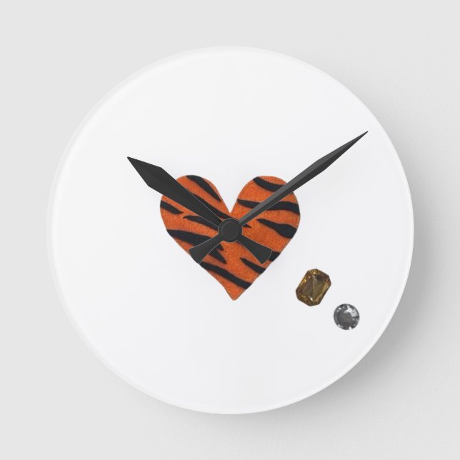 Zebra-heart Rund Klocka (Framsida)