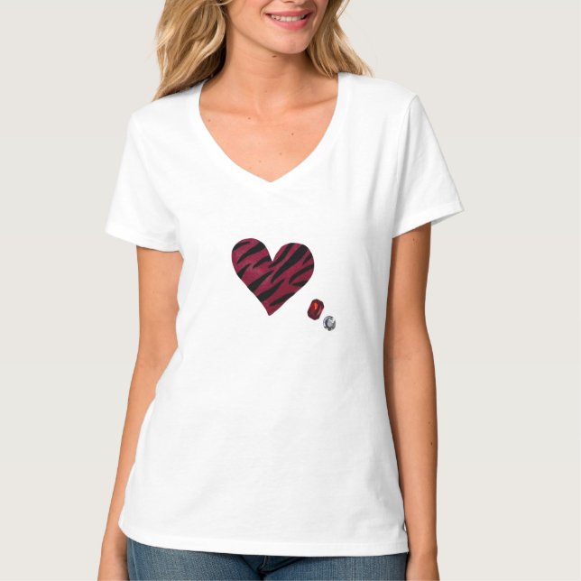 Zebra-heart T Shirt (Framsida)