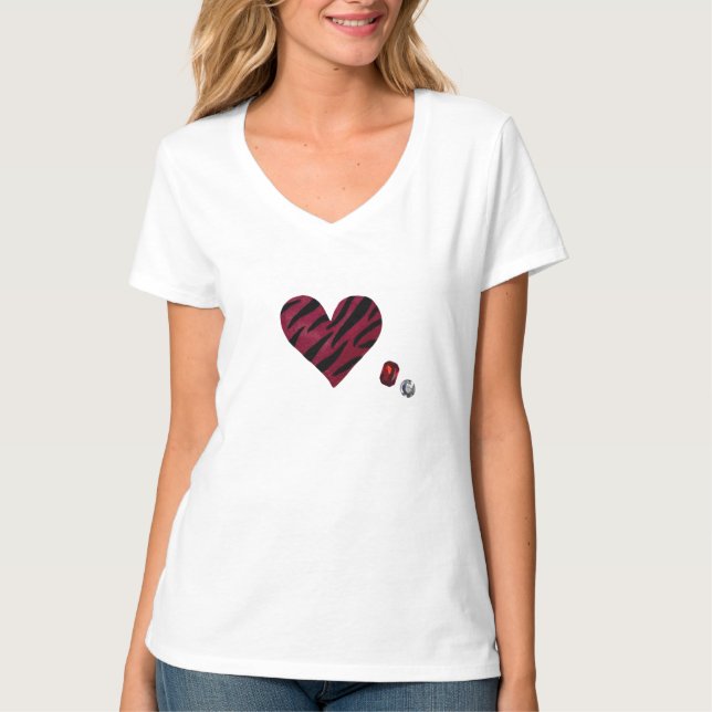 Zebra-heart T Shirt (Framsida)