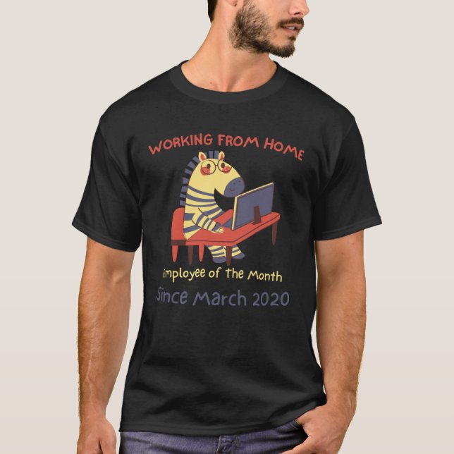 Zebra Hemarbetande Anställd Månaden under M T Shirt (Framsida)