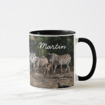 Zebra Herd Personalize Namn Black Insida Gift