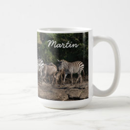Zebra Herd Personalize Namn Gift Mugg