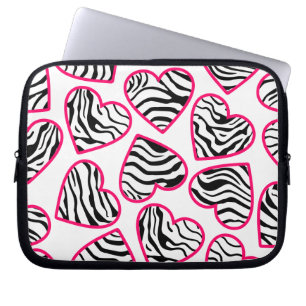Zebra-hjärtan Laptop sleeve