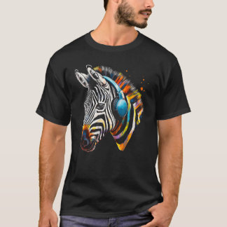 Zebra-hörlurar Artwork Music Animal Motif Zebra T Shirt