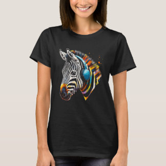 Zebra-hörlurar Artwork Music Animal Motif Zebra T Shirt