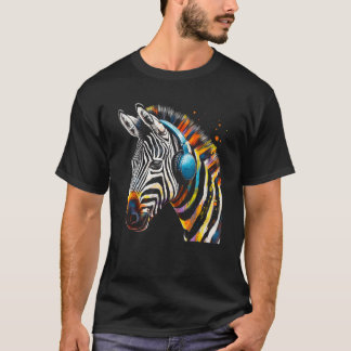 Zebra-hörlurar Artwork Music Animal Motif Zebra T Shirt