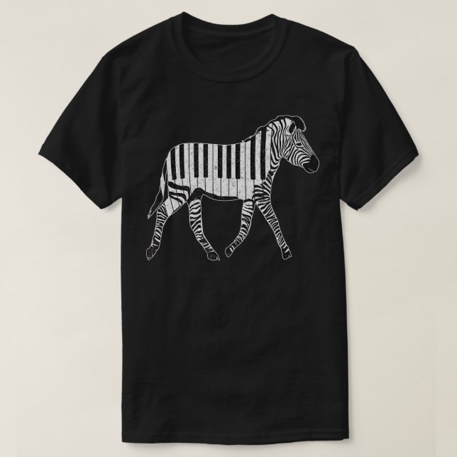 Zebra Horse Piano Lakan Music Tangentbord Piano Mu T Shirt (Design framsida)