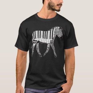 Zebra Horse Piano Lakan Music Tangentbord Piano Mu T Shirt