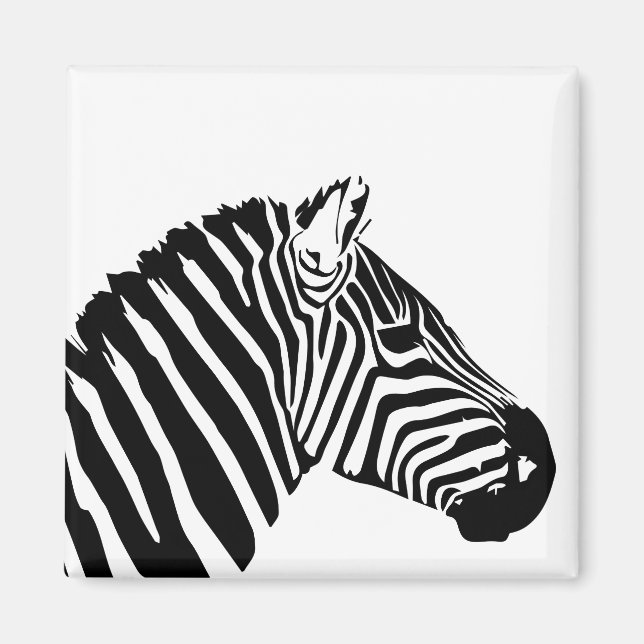 Zebra-huvud Magnet (Framsidan)