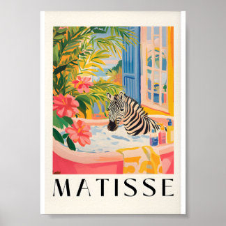 Zebra i badkar Rolig affisch, Badrum Väggkonst, Poster