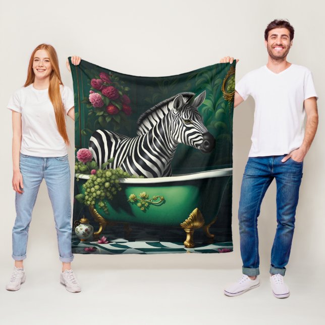 Zebra i Bathtub Fleecefilt (På plats)