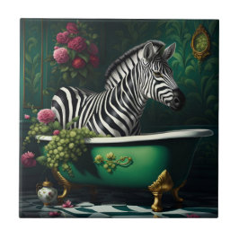 Zebra i Bathtub Kakelplatta