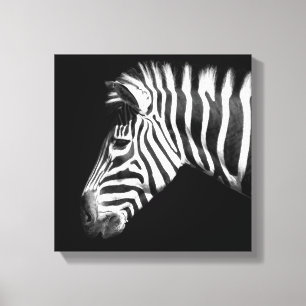 Zebra i Black and White Photo Canvastryck