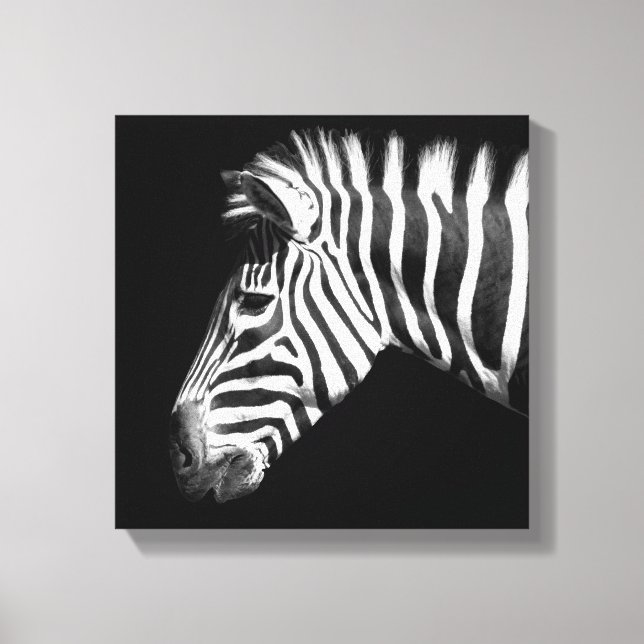 Zebra i Black and White Photo Canvastryck (Framsida)