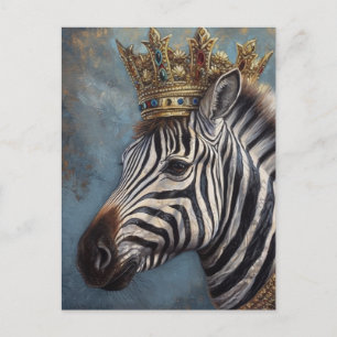 Zebra i en krona vykort