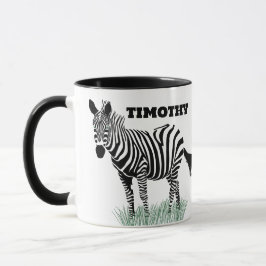 Zebra i Grass Realistic Illustration Mugg