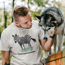 Zebra i Grass Realistic Illustration T Shirt