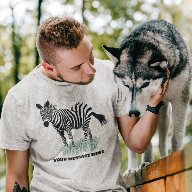 Zebra i Grass Realistic Illustration T Shirt (Skapare uppladdad)