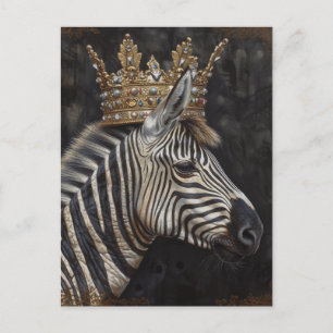 Zebra i Guld Krona Vykort