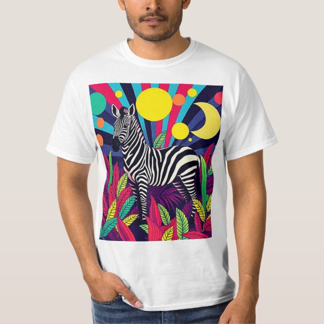 Zebra i löv t shirt (Framsida)