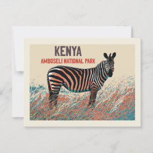 Zebra i nationalparken Amboseli, Kenya Vykort
