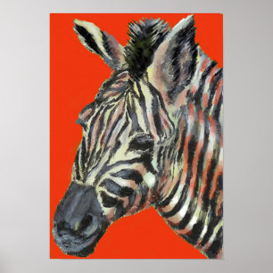zebra i rött - poster