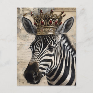 Zebra i Ruby Krona Vykort
