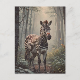 Zebra i skogen vykort