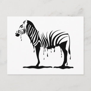 zebra i stänk i vektor vykort