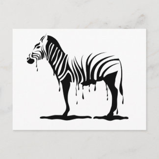 zebra i stänk i vektor vykort