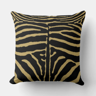 Zebra i Svarta och Guld Kudde