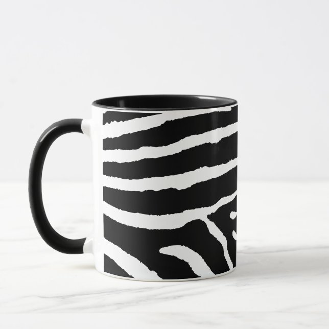 Zebra i Svarta och Guld Mugg (Vänster)