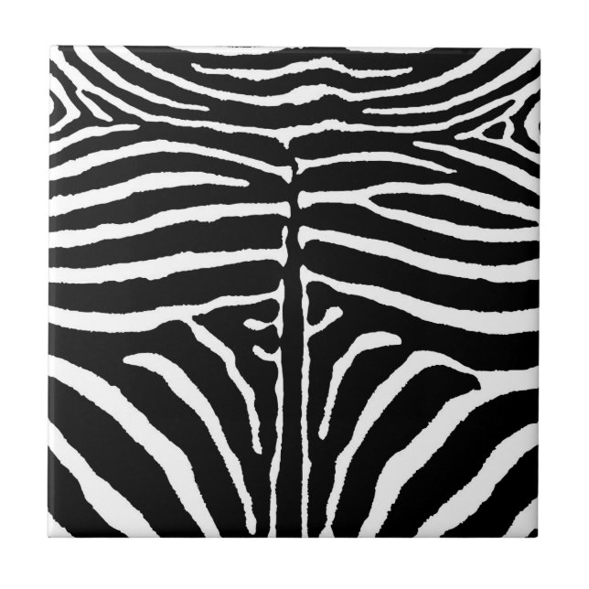 Zebra i Svarta och vita Kakelplatta (Framsidan)