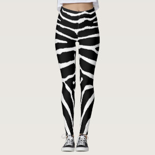 Zebra i Svarta och vita Leggings