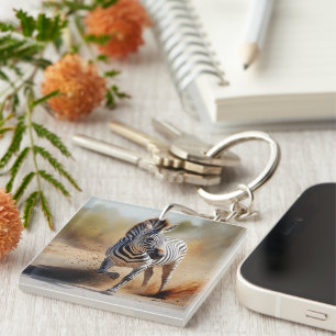 Zebra i Vilden Dramatic Sunset Safari Art