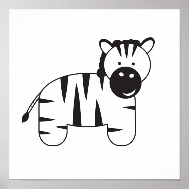 ZEBRA illustration av Lorena Depante Poster (Framsidan)