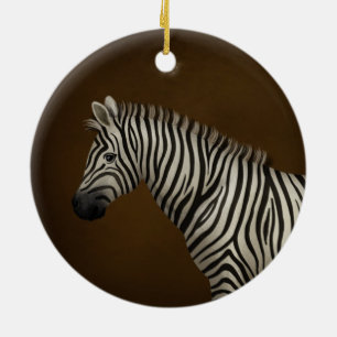 Zebra Illustration Exotic Wildlife Julgransprydnad Keramik