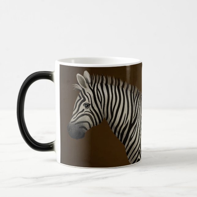 Zebra Illustration Exotic Wildlife Magisk Mugg (Vänster)