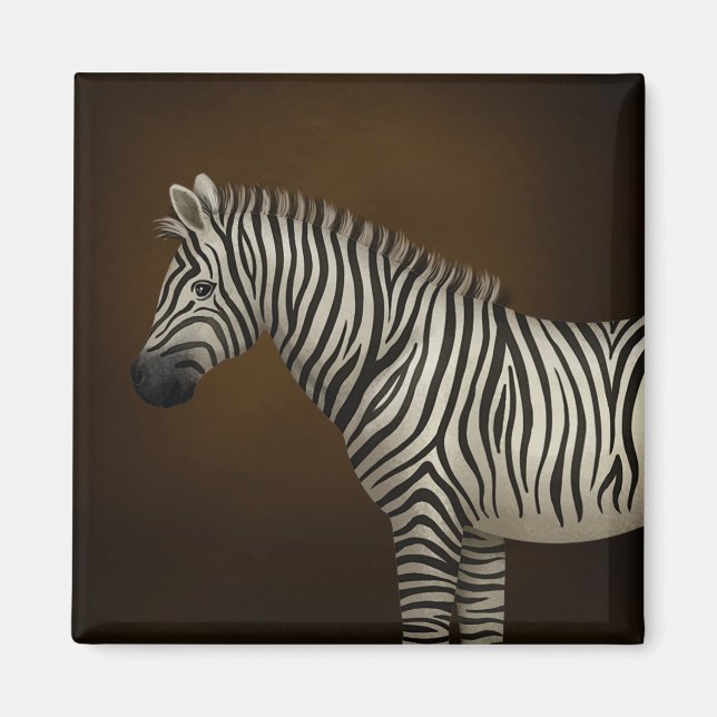 Zebra Illustration Exotic Wildlife Magnet (Framsidan)