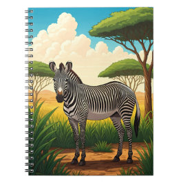 Zebra in African Savannah Anteckningsbok