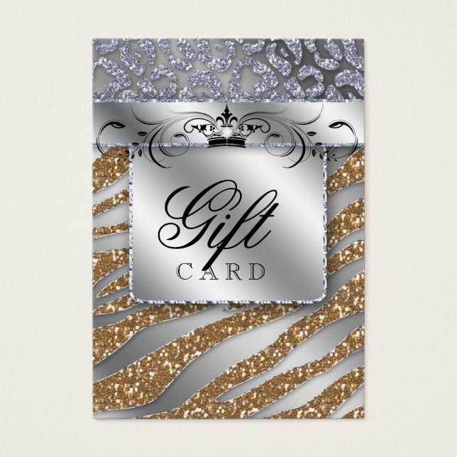Zebra Jewelry Gift Card Silver krona Visitkort (Framsidan)