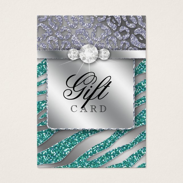 Zebra Jewelry Gift Card Silver Visitkort (Framsidan)