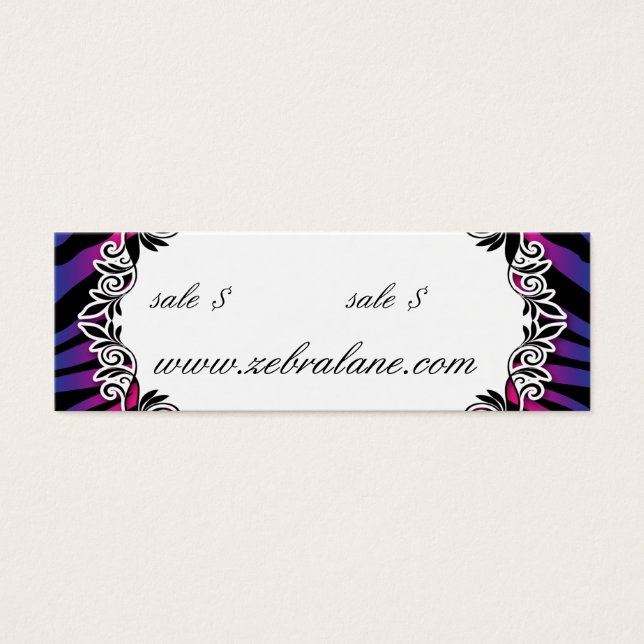 Zebra Jewelry Mode, Märkre Litet Visitkort (Framsidan)