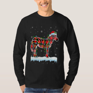 Zebra jul Santa Hat Cute Animals Julafton Light T Shirt