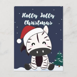 Zebra jul Zebror Vinterdjur Högtidlig Post Helg Vykort