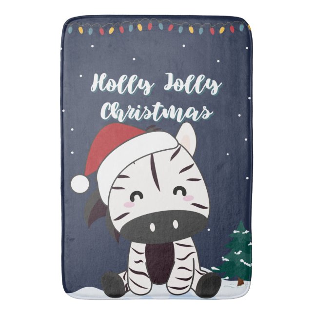 Zebra Jul Zebrors Winter Animals Bath Mat Badrumsmatta (Framsidan (Vertikal))