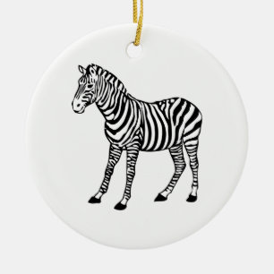 zebra julgransprydnad keramik