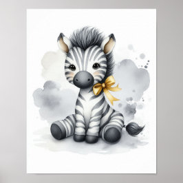 Zebra Jungle Nursery Wall Art Poster