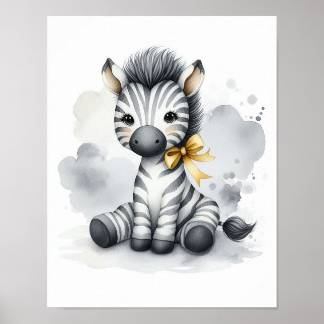 Zebra Jungle Nursery Wall Art Poster (Framsidan)