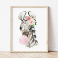 Zebra, Jungle, Rosa Bubble Gum, Girl Nursery